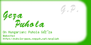 geza puhola business card